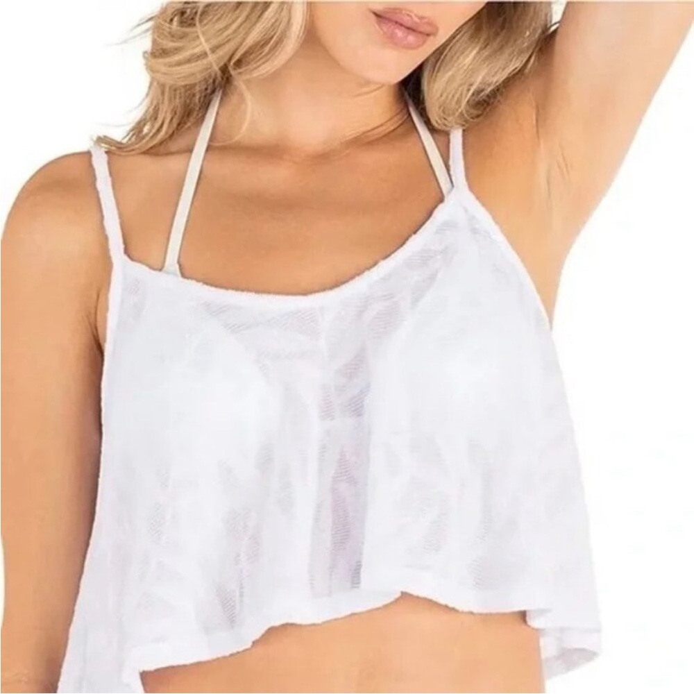 Hurley Classic White Swing Cropped Tank Top